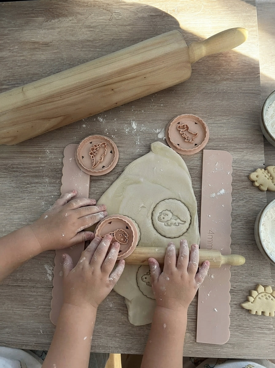 Emporte-pièces dinosaures et règles d'épaisseur Mon Biscuit Perso