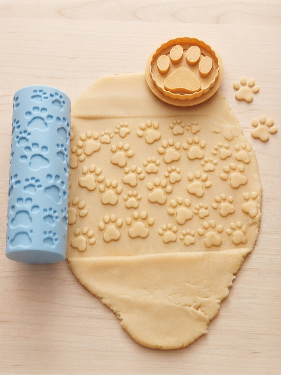Rouleau à motif empreintes de pattes de chien
