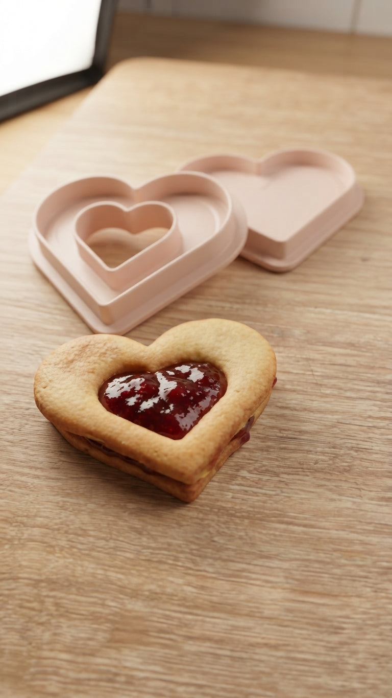Emporte-pièces biscuit fourré cœur façon linzer – photo 2