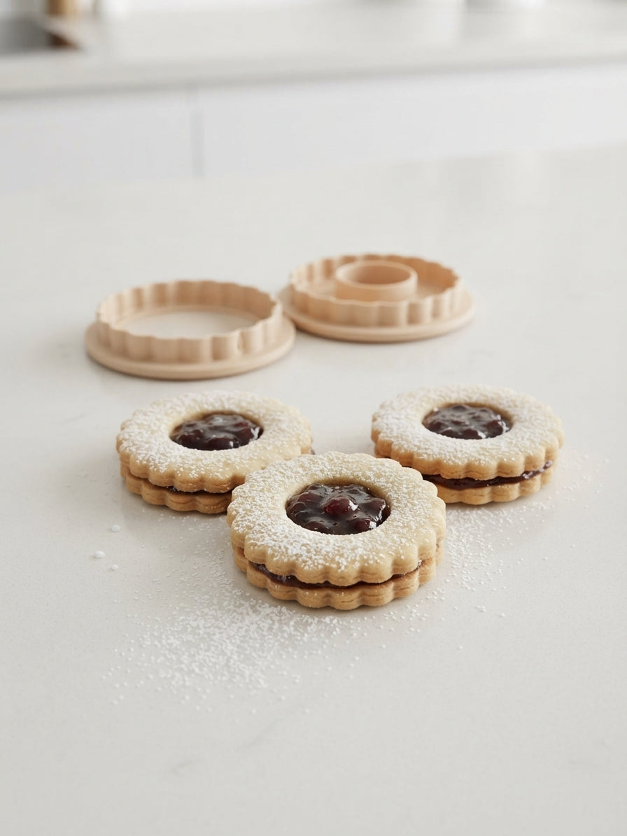 Emporte-pièces biscuit fourré rond Ø 50 mm façon linzer