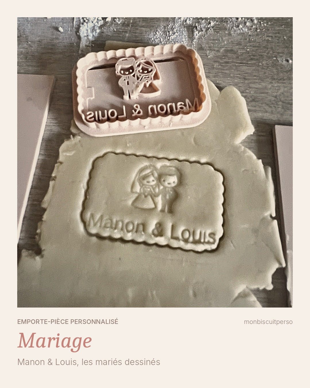 Emporte-pièce personnalisé mariage Manon & Louis