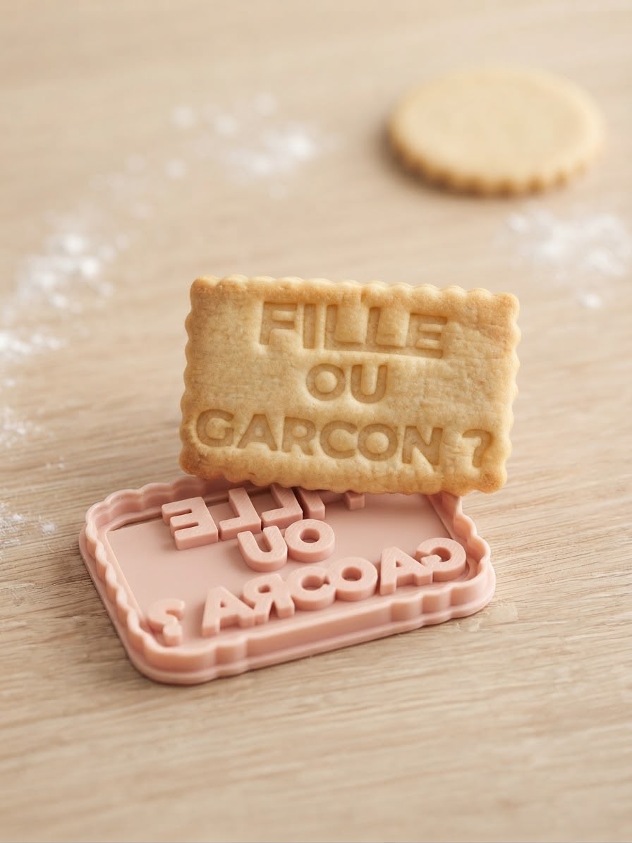 Emporte-pièce « Fille ou garçon ? » pour gender reveal et baby shower – photo 3