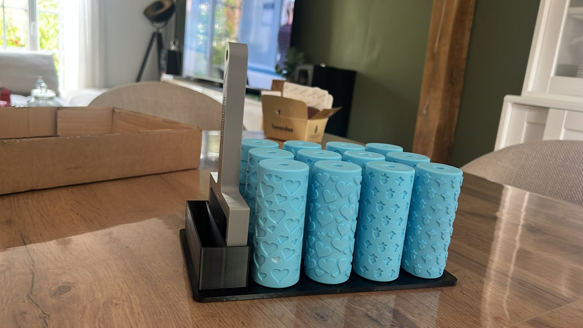 Support de rangement rouleaux et manche MBP – photo réelle