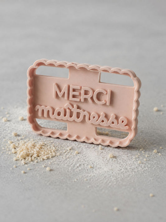 Emporte-pièce « Merci maîtresse », cadeau de fin d'année scolaire